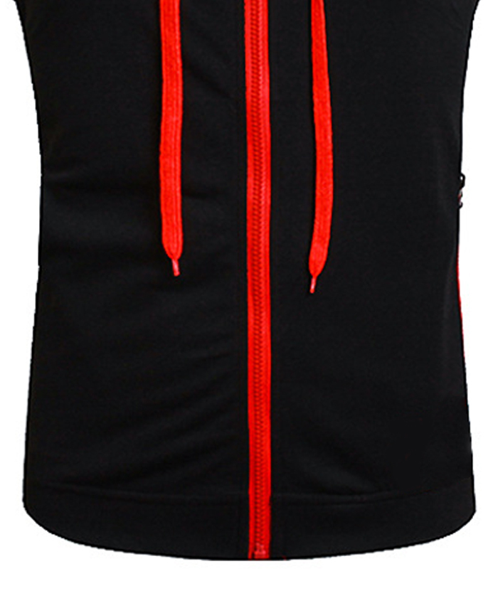 ZITY Men's Zip Up Cotton Sleeveless Hoodie-DUMMG05213|Zitysports