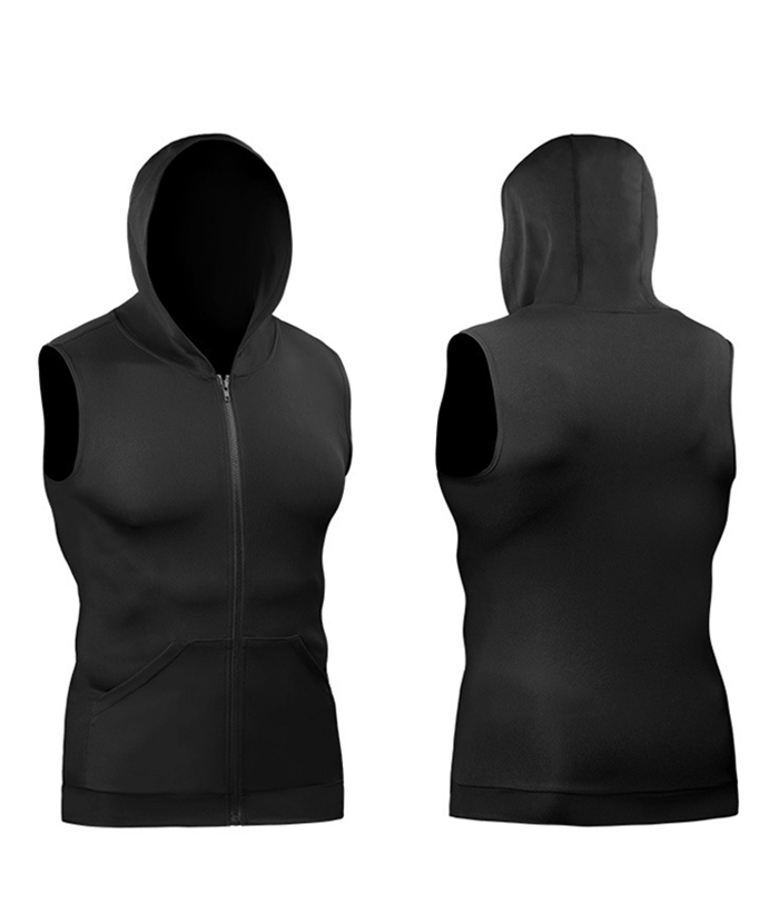 ZITY Men's Zip Up Slim Fit Sleeveless Hoodie-DUMMG05220|Zitysports