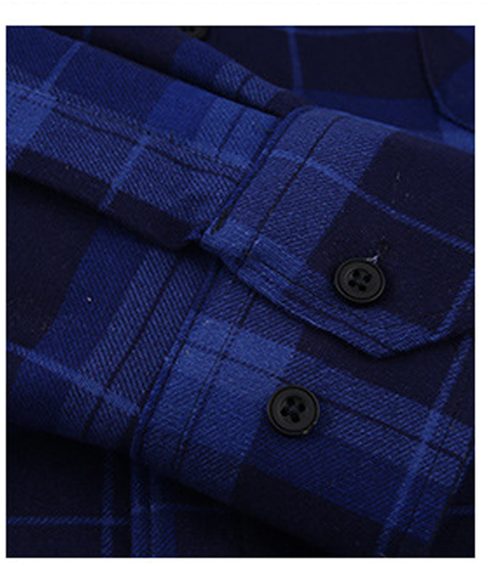 ZITY Men's Oversize Button Up Long Sleeve Plaid Shirt-DUMLT05362|Zitysports