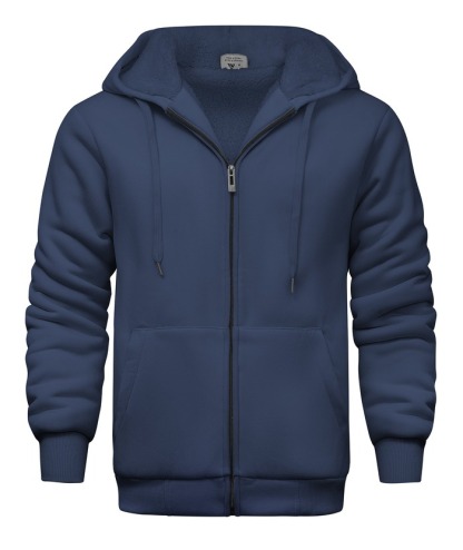 ZITY Men's Zip Solid Fleece Lined Hoodie Jacket-ZPK007270