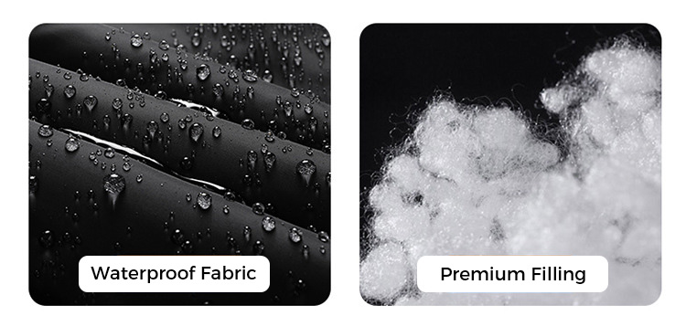 Premium Filling and Waterproof Fabric display