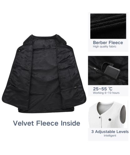 Unisex Sherpa Fleece Heated Vest-2316