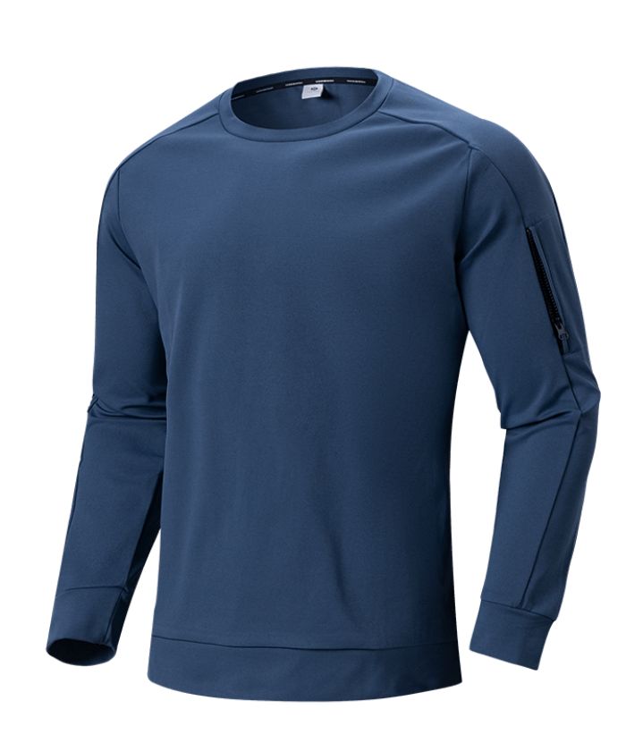 Men's Moisture Wicking Pullover Long Sleeve Polo Shirt-DUMLP05805
