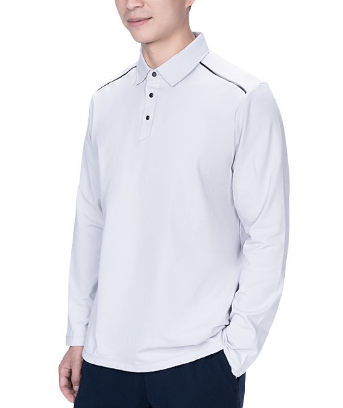 ZITY Men's Button Up Stand Collar Long Sleeve Polo Shirt-8905