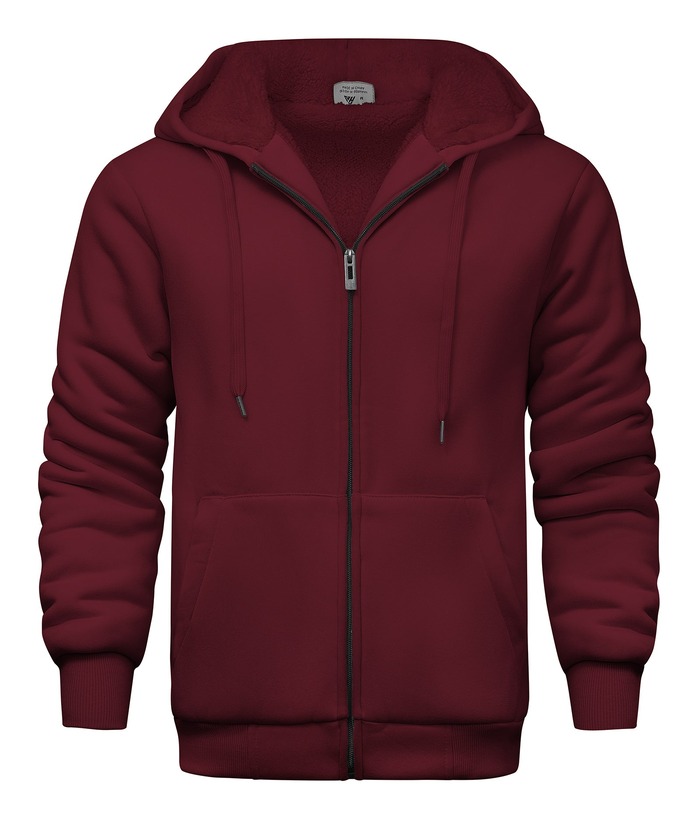 ZITY Men's Solid Hooded Jacket Thick Fleece Hoodie For Fall Winter-ZPK007270 | Zitysports