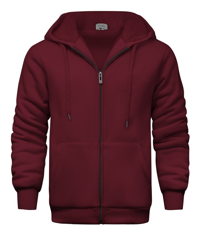 ZITY Men's Solid Hooded Jacket Thick Fleece Hoodie For Fall Winter-ZPK007270 | Zitysports