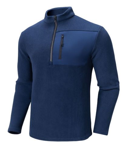 ZITY Men's Long Sleeve Quarter Zip Sports Polo Shirt-88188