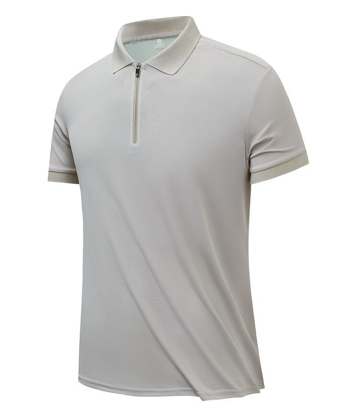 ZITY Men's Casual Slim Fit Quarter Zip Polo Shirt-8337