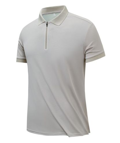 ZITY Men's Casual Slim Fit Quarter Zip Polo Shirt-8337