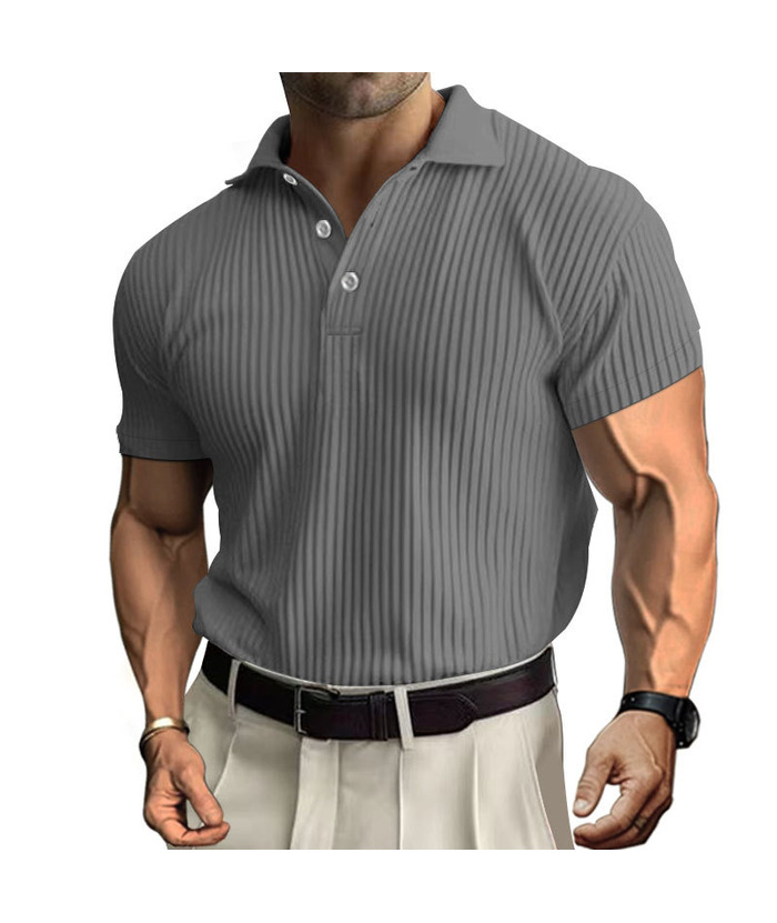 ZITY Men's Texture Casual Wrinkle Free Elasticity Short Sleeve Polo Shirt-ZPK010471 | Zitysports