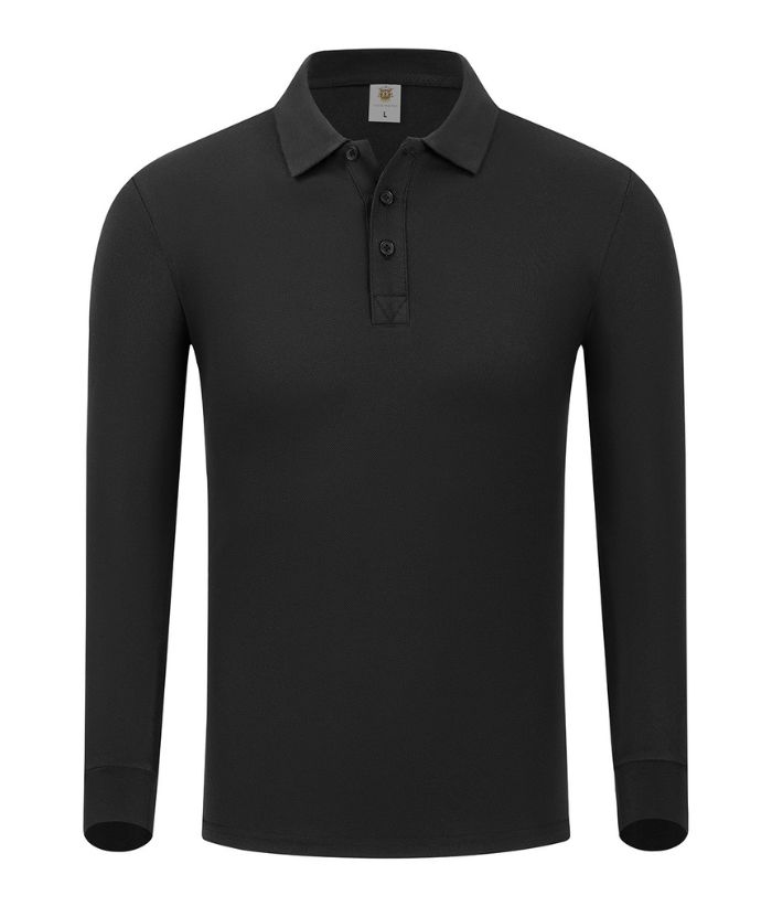 ZITY Unisex Long Sleeve Slim Fit Lapel Polo Shirt-DUMLP05922