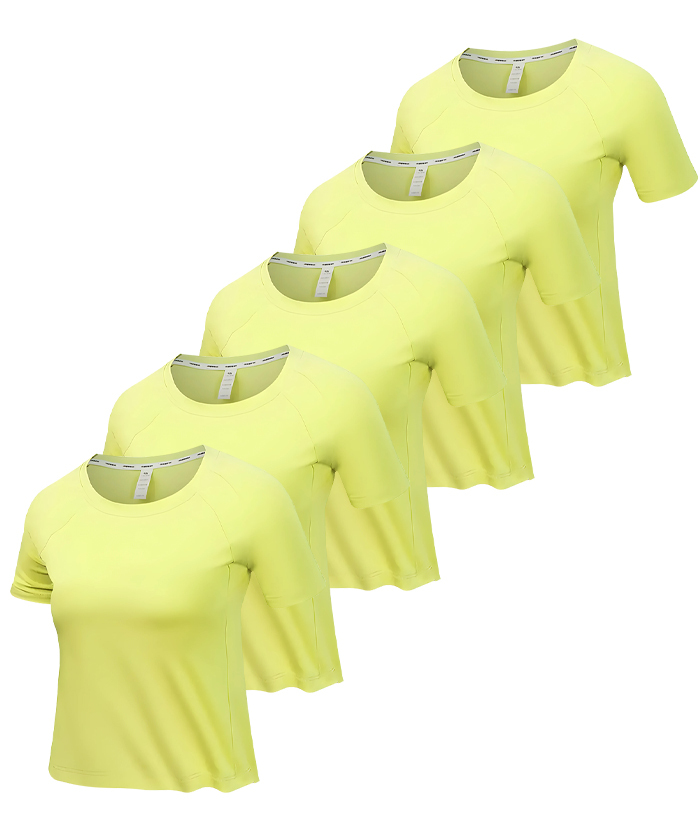 5 Pack ZITY Women's Solid Color Slim Fit Casual Workout T-Shirt-DZUHE00169