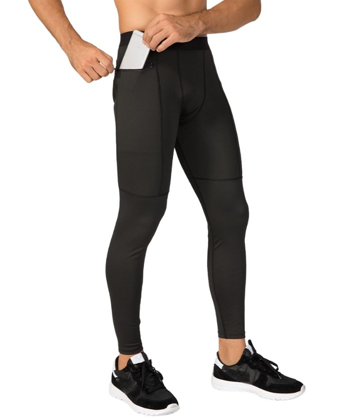 ZITY Men's Sports Dri Fit High Elastic Compression Pants-DUMSP05959