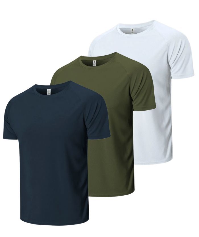 5 Pack/3 Pack Men's Round Neck Sports T-Shirt-TZUHE00147