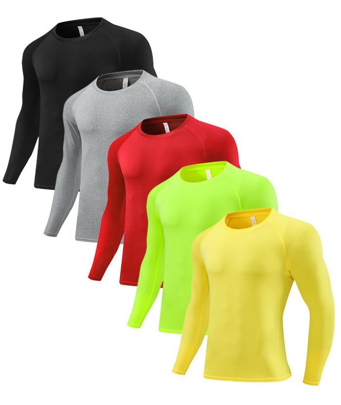 5 Pack Men's Dri Fit Yoga Compression T-Shirt-DUMLE05993