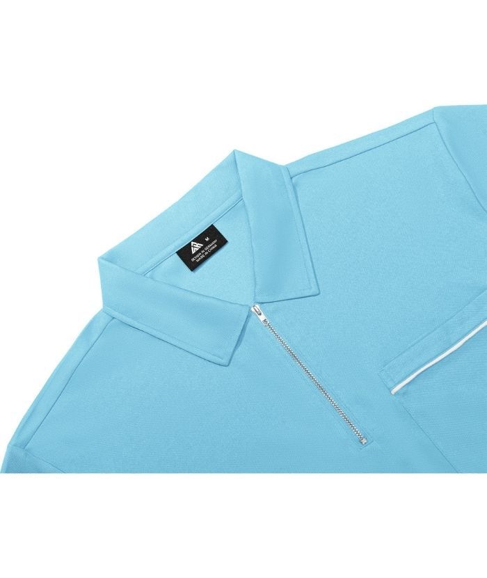 ZITY Men's Quarter Zip Slim Fit Polo Shirt-ZPK008403