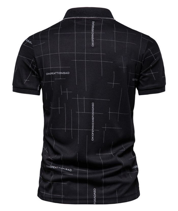 ZITY Men's Dotted Print Dri Fit Polo Shirt-DUMPO06069