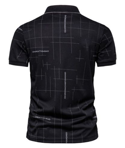 ZITY Men's Dotted Print Dri Fit Polo Shirt-DUMPO06069