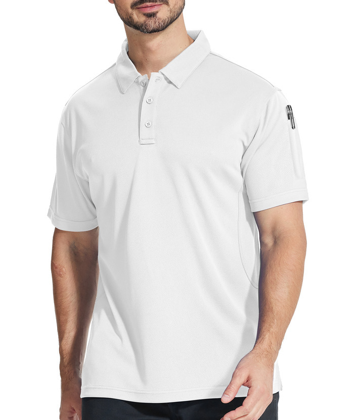 3 Pack Men's Button Up Dri Fit Sports Polo Shirt-CZUHE00101