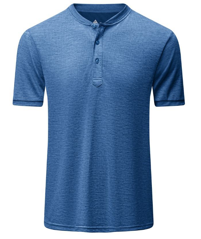 ZITY Men's Dri Fit Button Up Summer T-Shirt-CUMSS01366