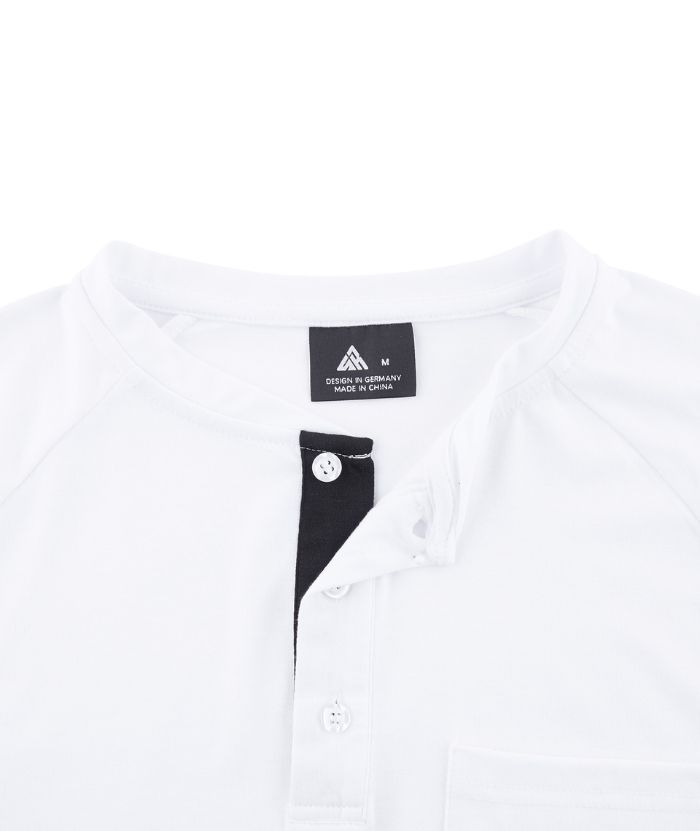 ZITY Men's Button Up Round Neck T-Shirt-CUMSS01159