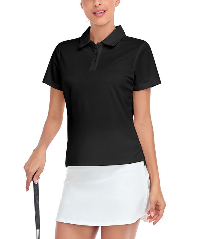 ZITY Women's Solid Color Sports Slim Fit Polo Shirt-CUWPO01554