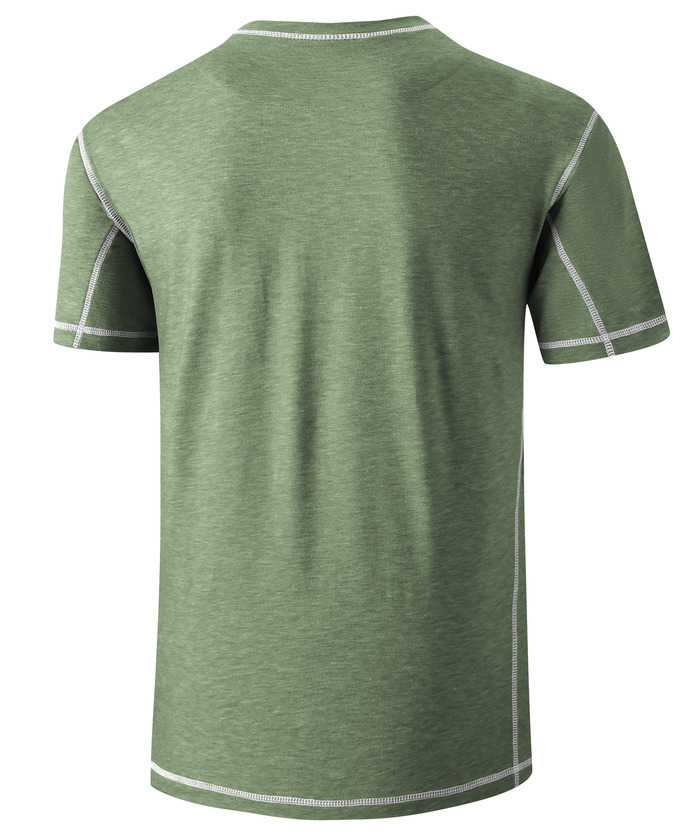 ZITY Men's Slim Fit Button Up Chest Pocket T-Shirt-CUMSS01983