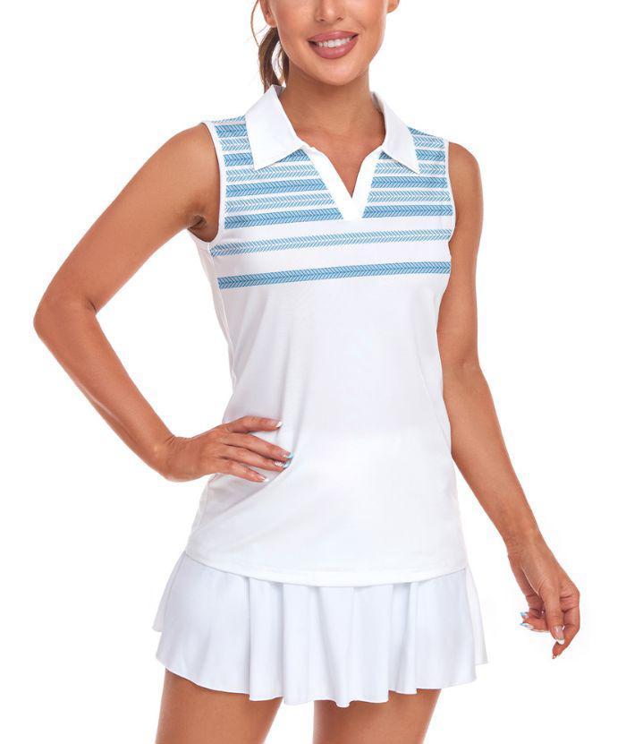 ZITY Women's Sleeveless Slim Fit Tennis Polo Shirt-CUWBP02267