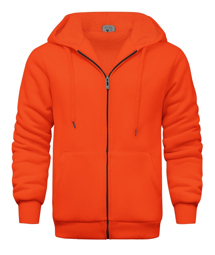 ZITY Men's Solid Hooded Jacket Thick Fleece Hoodie For Fall Winter-ZPK007270 | Zitysports