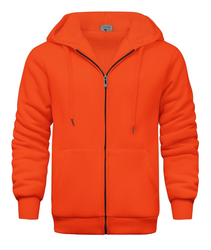 ZITY Men's Solid Hooded Jacket Thick Fleece Hoodie For Fall Winter-ZPK007270 | Zitysports