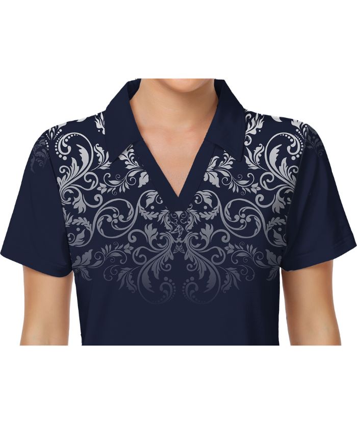 ZITY Women's Totem Pattern Slim Fit Golf Polo SHirtCUWPO02024