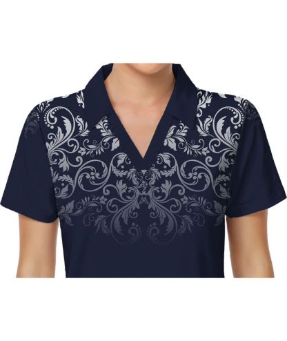 ZITY Women's Totem Pattern Slim Fit Golf Polo SHirtCUWPO02024