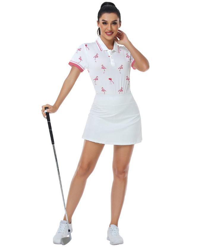 ZITY Women's Slim Fit Button Up Golf Polo Shirt-CUWPO02135