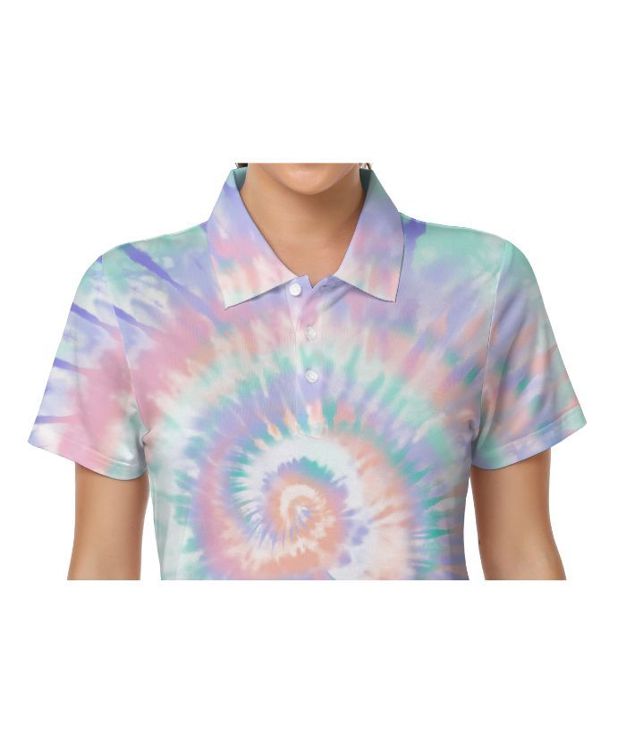 ZITY Women's Slim Fit Tie Dye Golf Polo Shirt-CUWPO02028