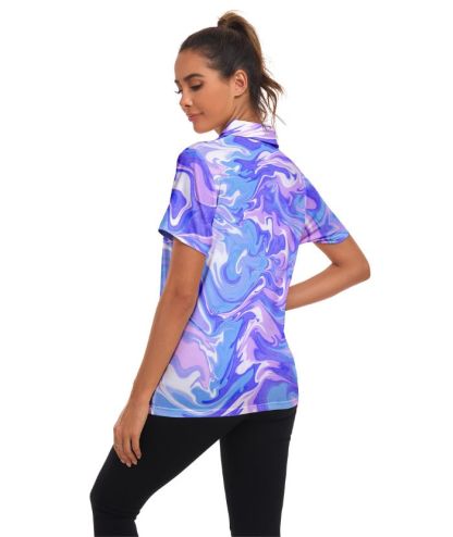ZITY Women's Dri Fit V Neck Golf Polo Shirt-CUWPO02294