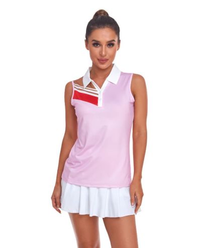 ZITY Women's Sleeveless Slim Fit Quick Dry Golf Polo Shirt-CUWBP02260