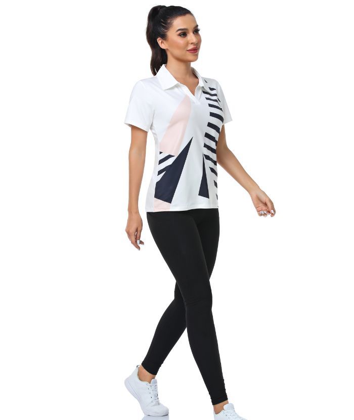 ZITY Women's Dri Fit White Golf Polo Shirt-CUWPO01005