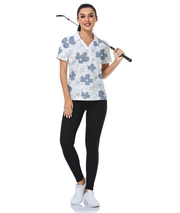 ZITY Women's Slim Fit White Golf Polo Shirt-CUWPO01006