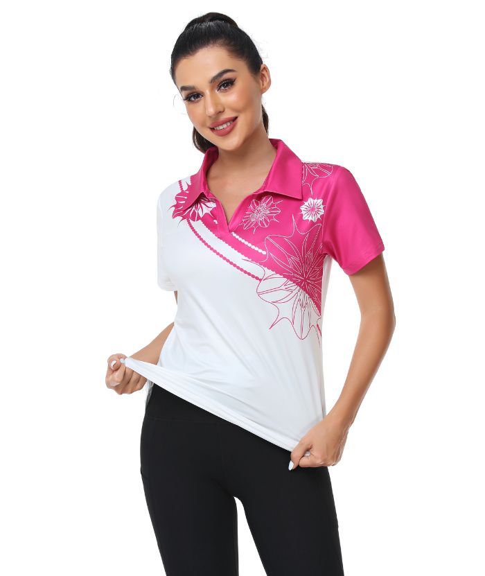 ZITY Women's Slim Fit White Golf Polo Shirt-CUWPO01013