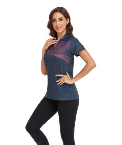 ZITY Women's V Neck Slim Fit Golf Tennis Polo Shirt-CFWZZ00005