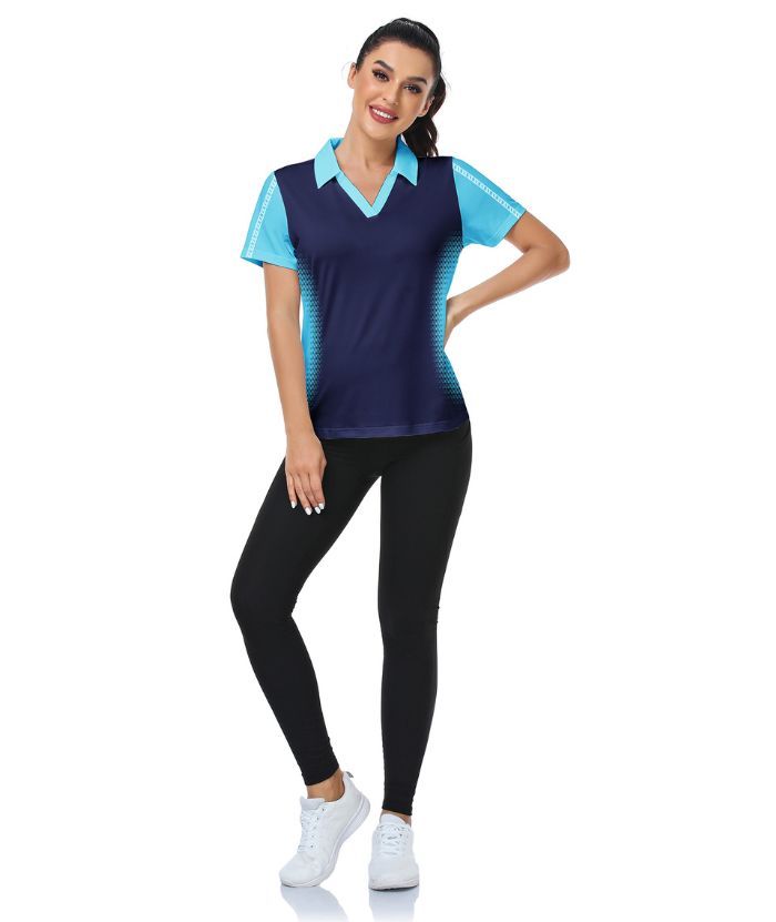 ZITY Women's Slim Fit Dark Blue Golf Polo Shirt-CUWPO01223