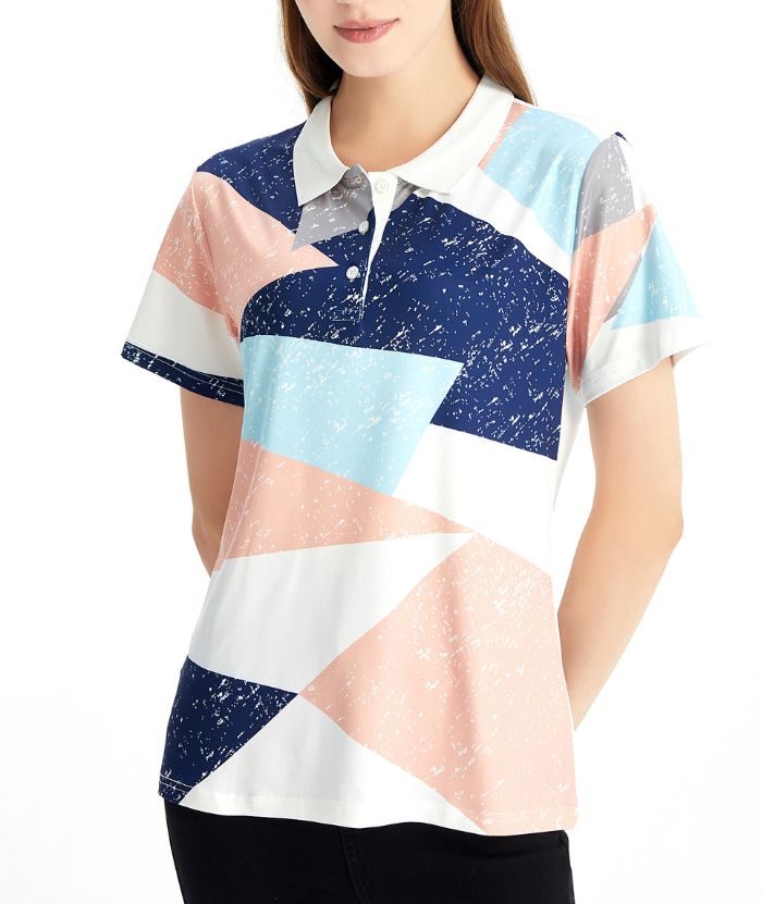 ZITY Women's Slim Fit Button Up Golf Polo Shirt-CFWZZ00028