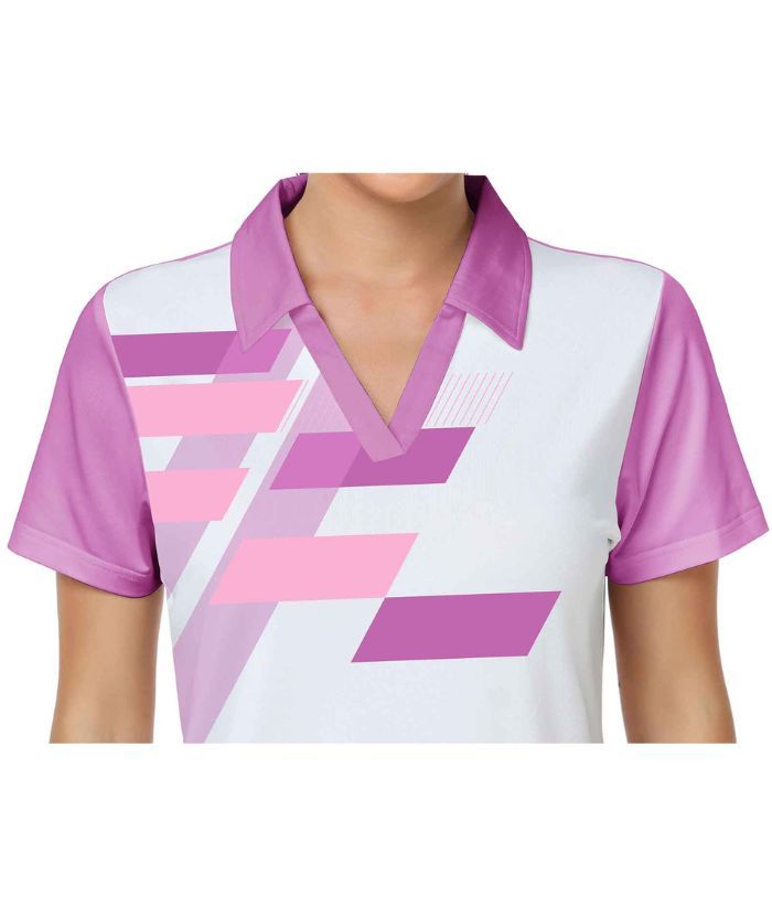 ZITY Women's Slim Fit V Neck Golf Polo Shirt-CFWZZ00034