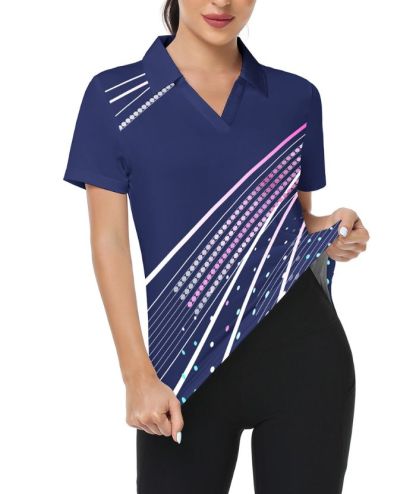 ZITY Women's Dri Fit V Neck Golf Polo Shirt-CFWZZ00035