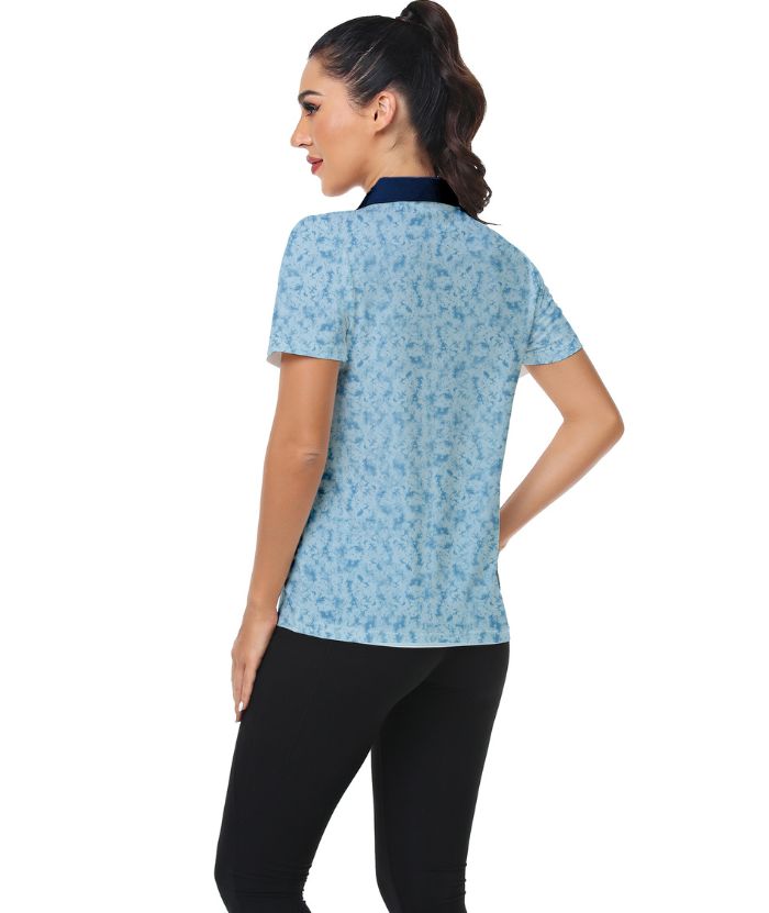 ZITY Women's Slim Fit Printed Golf Polo Shirt-CFWZZ00037