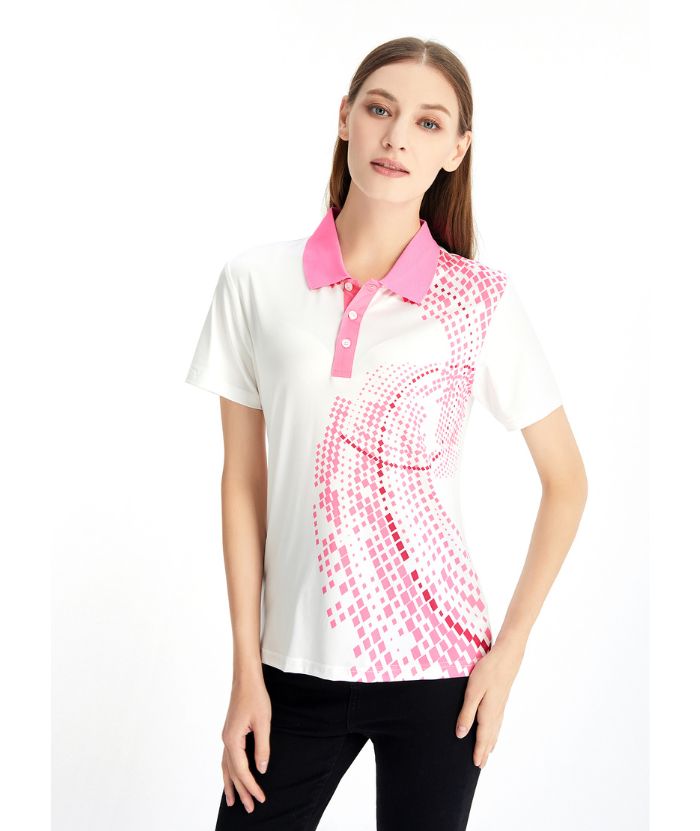 ZITY Women's Pink Dri Fit Golf Polo Shirt-CFWTX00034