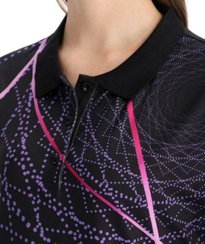 ZITY Women's Dri Fit Black Golf Polo Shirt-CFWZZ00043