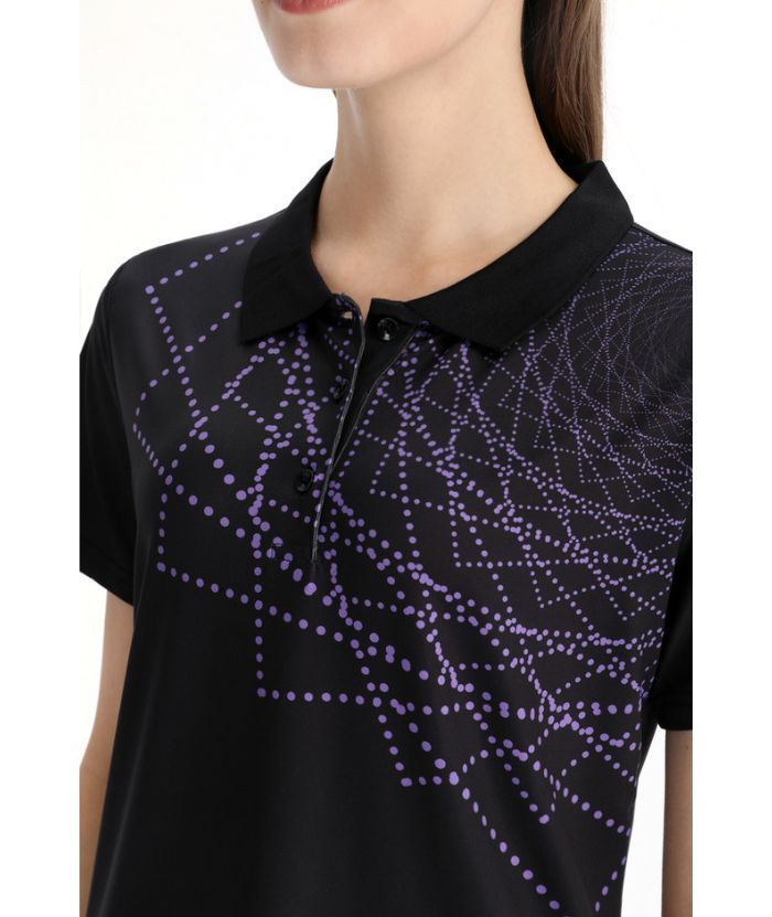 ZITY Women's Slim Fit Black Golf Polo Shirt-CFWZZ00044