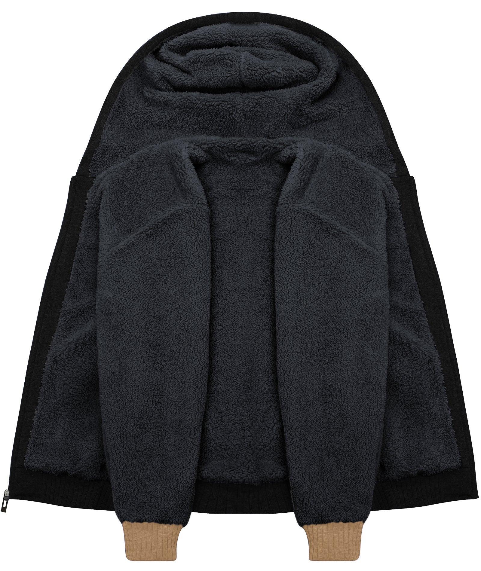 ZITY Men's Full Zip Up Contrast Color Fleece Hoodie-zity1712