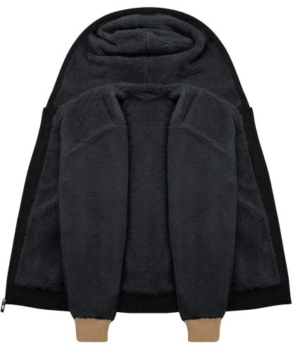 ZITY Men's Full Zip Up Contrast Color Fleece Hoodie-zity1712